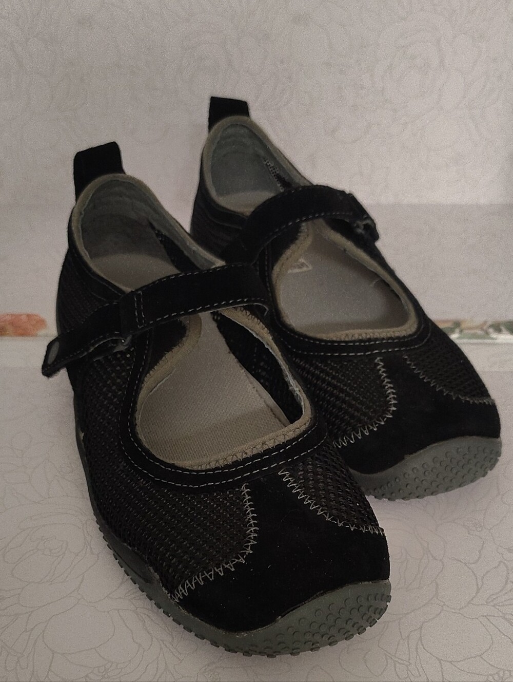 Merrell Black and Gray Women's Mary Jane Slip-On Shoes